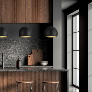 Suspension Zoe 1 lumière – noir – en métal – style moderne et loft