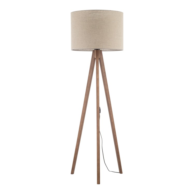 Lampadaire Grand – noix – en métal et bois – style moderne