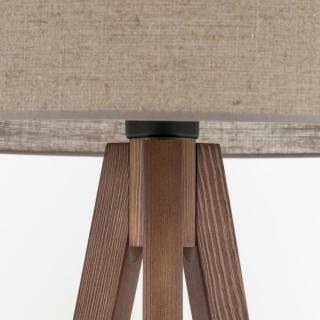 Lampadaire Grand – noix – en métal et bois – style moderne