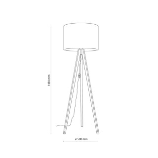 Lampadaire Grand – noix – en métal et bois – style moderne