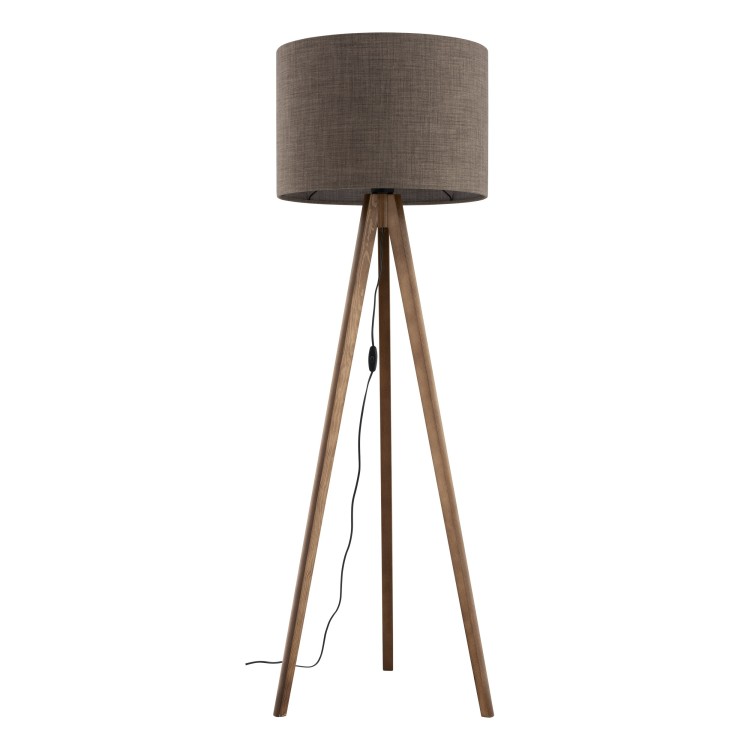 Lampadaire Grand – noix – en métal et bois – style moderne