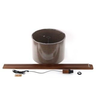 Lampadaire Grand – noix – en métal et bois – style moderne