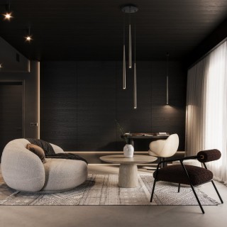 Suspension Piano 1 lumière – doré & noir – en métal – style moderne et loft