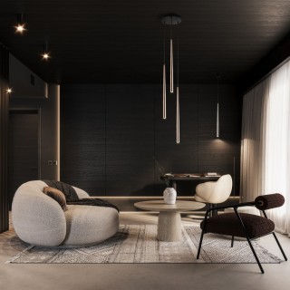 Suspension Piano 3 lumières – doré & noir – en métal – style moderne et chic