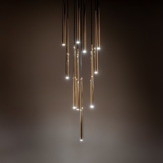 Suspension Piano – doré & noir – en métal – style moderne et chic