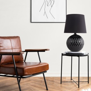 Veilleuse Santana 1 lumière – noir – en métal et verre – style moderne