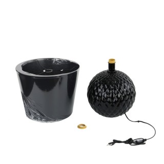 Veilleuse Santana 1 lumière – noir – en métal et verre – style moderne