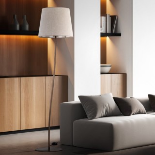 Lampadaire Nicola 1 lumière – brun – en métal – style moderne