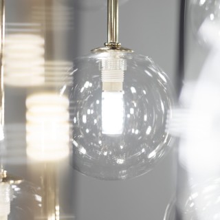 Suspension Aurora – doré & noir – en métal – style moderne et chic