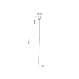 Suspension Piano 1 lumière – noir – en métal – style moderne et loft