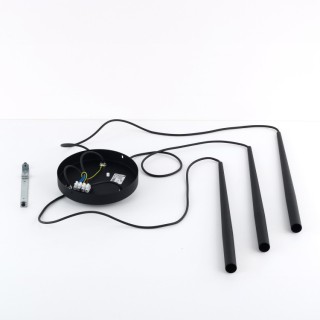 Suspension Piano 3 lumières – noir – en métal – style moderne et loft