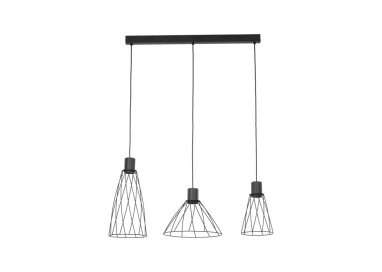 Suspension Modesto 3 lumières – noir – en métal – style moderne