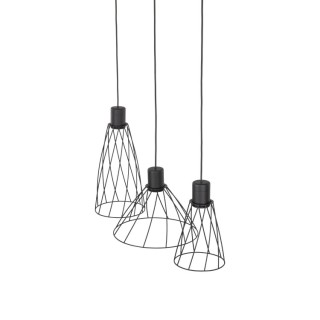 Suspension Modesto 3 lumières – noir – en métal – style moderne