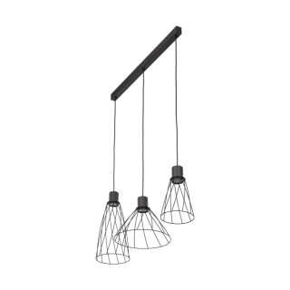 Suspension Modesto 3 lumières – noir – en métal – style moderne