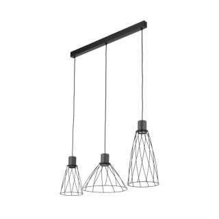 Suspension Modesto 3 lumières – noir – en métal – style moderne