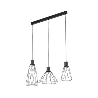 Suspension Modesto 3 lumières – noir – en métal – style moderne