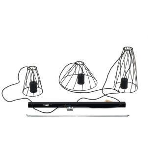 Suspension Modesto 3 lumières – noir – en métal – style moderne