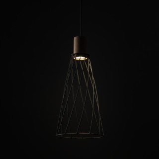 Suspension Modesto 1 lumière – pin & noir – en métal et bois – style moderne et loft