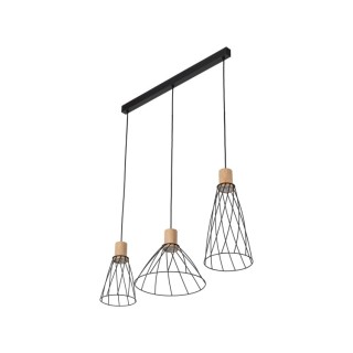 Suspension Modesto 3 lumières – noir – en métal – style loft