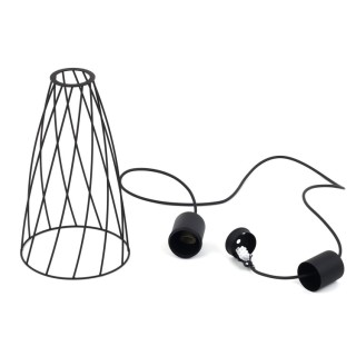 Suspension Modesto 1 lumière – noir – en métal – style loft