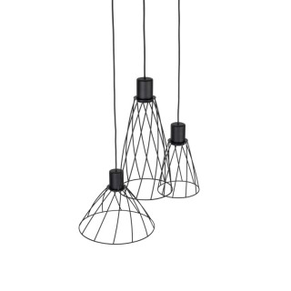Suspension Modesto 3 lumières – noir – en métal – style loft