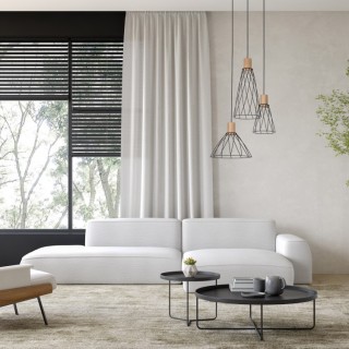 Suspension Modesto 3 lumières – noir – en métal – style loft