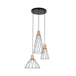 Suspension Modesto 3 lumières – noir – en métal – style loft