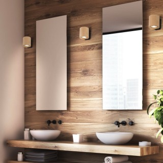 Applique murale Eve 1 lumière – hêtre & noir – en métal et bois – style moderne et loft