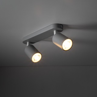 Plafonnier Livia 2 lumières – gris – en métal – style moderne