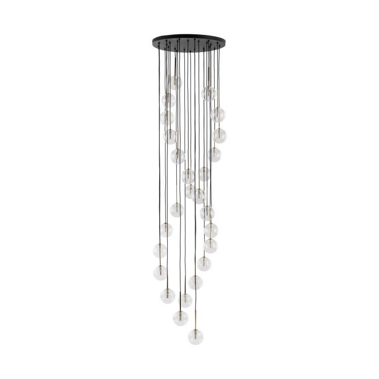 Suspension Aurora – doré & noir – en métal – style moderne et chic