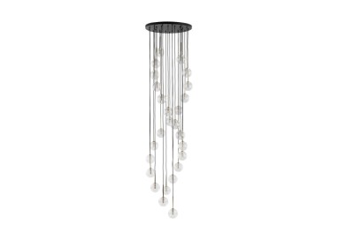 Suspension Aurora – doré & noir – en métal – style moderne et chic