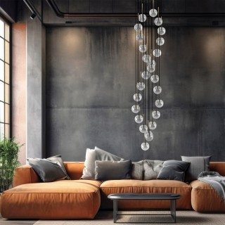 Suspension Aurora – doré & noir – en métal – style moderne et chic