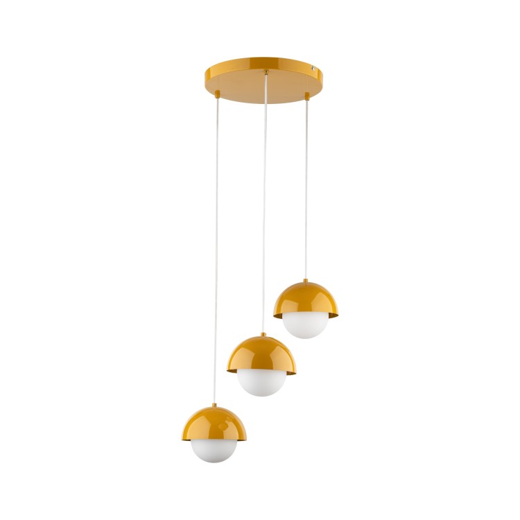Suspension Bono 3 lumières – ocre – en métal – style moderne
