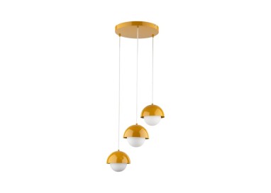 Suspension Bono 3 lumières – ocre – en métal – style moderne