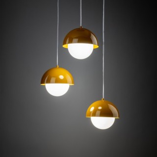 Suspension Bono 3 lumières – ocre – en métal – style moderne