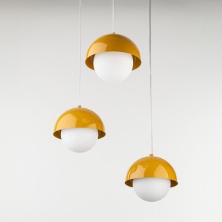 Suspension Bono 3 lumières – ocre – en métal – style moderne