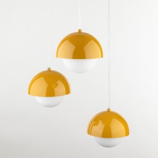 Suspension Bono 3 lumières – ocre – en métal – style moderne