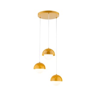 Suspension Bono 3 lumières – ocre – en métal – style moderne