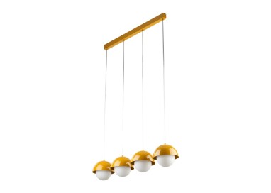 Suspension Bono 4 lumières – ocre – en métal – style moderne