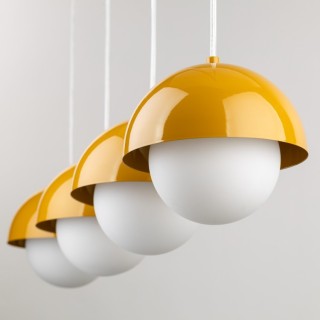 Suspension Bono 4 lumières – ocre – en métal – style moderne