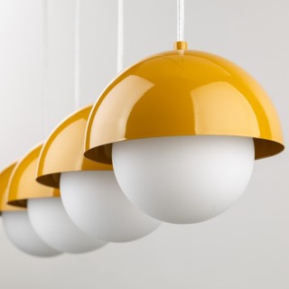 Suspension Bono 4 lumières – ocre – en métal – style moderne