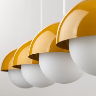 Suspension Bono 4 lumières – ocre – en métal – style moderne