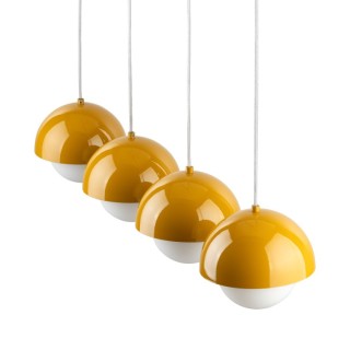 Suspension Bono 4 lumières – ocre – en métal – style moderne