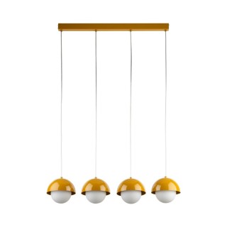 Suspension Bono 4 lumières – ocre – en métal – style moderne
