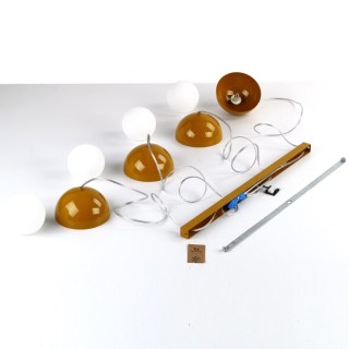 Suspension Bono 4 lumières – ocre – en métal – style moderne