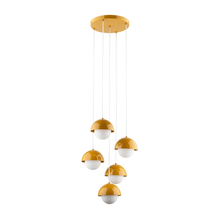 Suspension Bono 5 lumières – ocre – en métal – style moderne