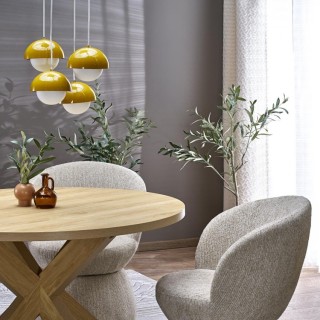 Suspension Bono 5 lumières – ocre – en métal – style moderne