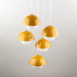 Suspension Bono 5 lumières – ocre – en métal – style moderne