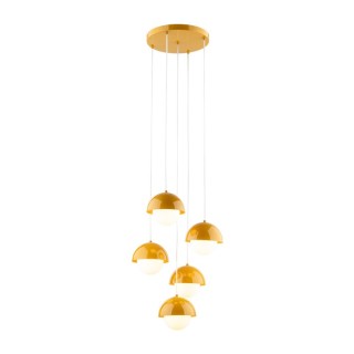 Suspension Bono 5 lumières – ocre – en métal – style moderne