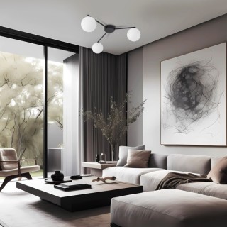 Plafonnier Elton 3 lumières – noir – en métal – style moderne